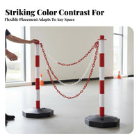 Movable Queue Line Barrier Indoor Outdoor Use Chain Stanchion High Visibility Portable Barrier for Event Organizers, Events, Warehouses