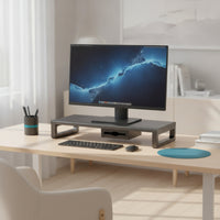 Space-Saving Monitor Stand with Drawer Stable Metal Monitor Riser Heavy-Duty Furniture Anti-Slip for Office Workers