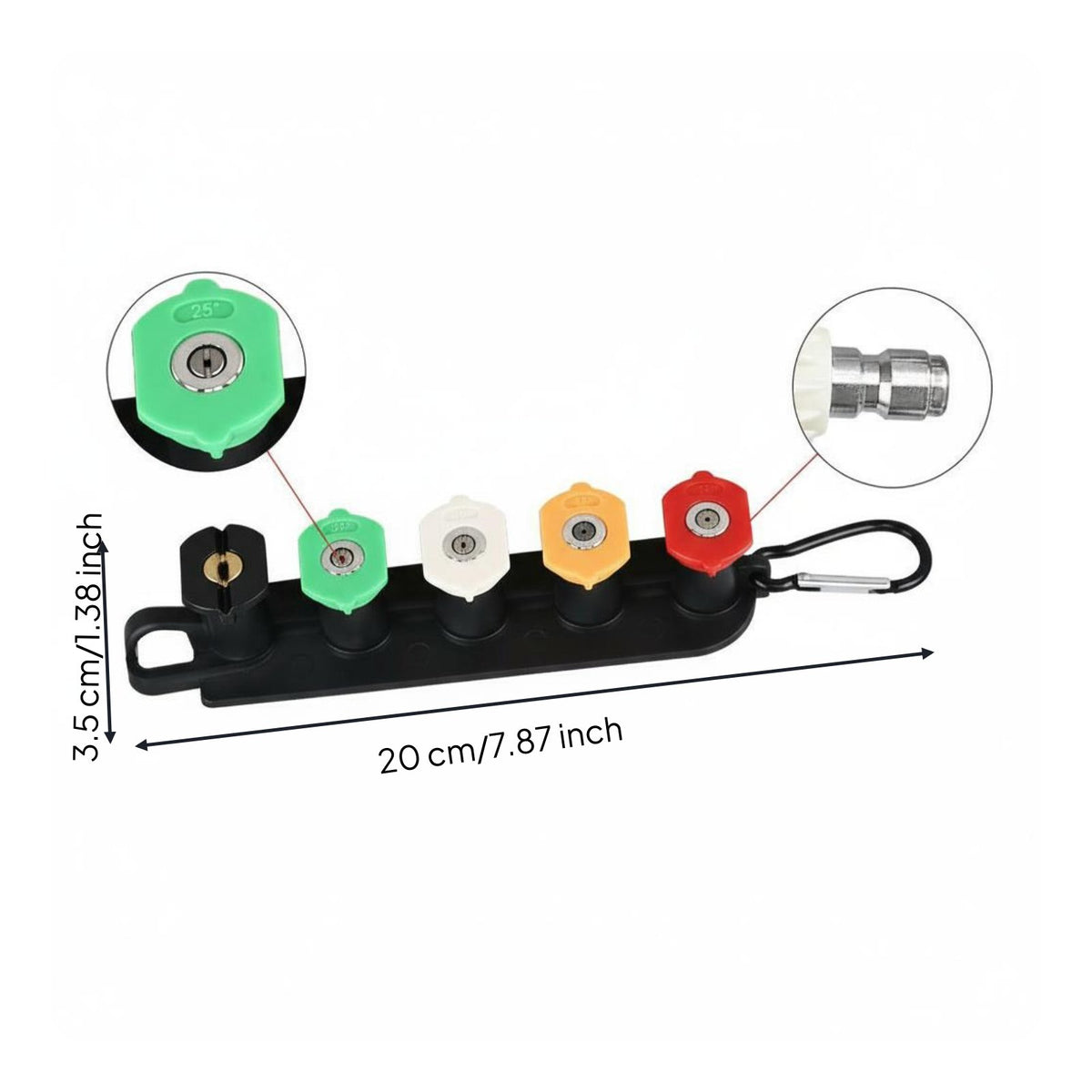 Coded Nozzle Set Stainless Steel & Brass Construction Color Coded Pressure Washer Tips Portable Clip