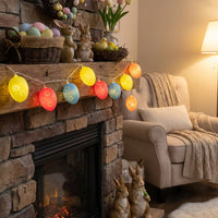 Easter Egg Festive Atmosphere LED Cracked Egg Lights Creative Design Lighted Easter Garland for Homeowners, Living Room, Bedroom, Mantel