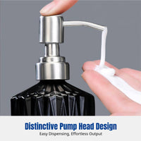 Crystal Cut Glass Press Pump Bottle, Bathroom Soap, Shampoo, Lotion, Hotel, Multi-Color