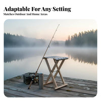 Foldable Design Cross-Legged Folding Stool Easy to Carry Wooden Cross-Brace Frame Stool Lightweight Portable Seat Quick Setup for Fishers, Tailgaters, Fishing, Camping, journey, externaldoor Meal