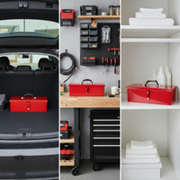 Metal Tool Box Long-Lasting Tool Box with Handle Heavy Duty for Car Trunk
