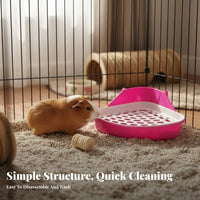 Triangle Litter Pan Hygienic Hare Potty Box Small Pet Corner Toilet Odor Resistant Triangle Potty Helper Leak-Resistant Design