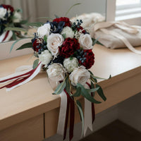 Waterfall Design Wedding Hand Flower Arrangement Photo Prop Cascade Bridal Flower Arrangement Artificial Flowers Event Decor Romantic for Brides