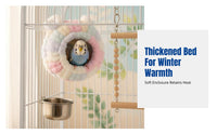 Winter Warm Bird Shelter, Parrot Hanging Enclosure, Thick Coral Fleece, Small Pet Bed