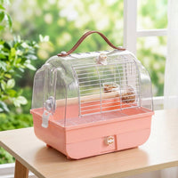 Portable Bird Travel Cage for Parrots, Cockatiels, Budgies, Finches, and Small Birds - Large Space Carrier for Outdoor Use