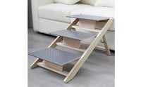 Foldable Wooden Pet Stairs Easy to Clean Foldable Pet Stairs 2-in-1 Design