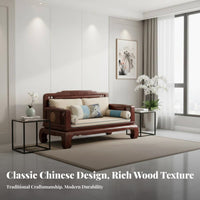 Chinese Design Sofa Set Classical Elegance Rosewood Furniture Set Odorless Paint for Collectors, Homeowners, Lounge Area, Villa, Study