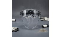 Single-Piece Full-Face Mask Elastic Strap Safety Face Visor Black Frame Dust Mask Visor Lightweight for Dusty Work Environments