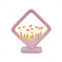 Flower Night Light Illuminated Flower Lamp Flower Night Light LED Flower Lamp with Wooden Base Warm for Bedroom, Desk