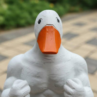 Muscular Duck Statue Resin Muscular Duck Figurine Fitness Humor Strong Goose Ornament for Gym Lovers, Bodybuilders, Garden, Patio, Office Desk