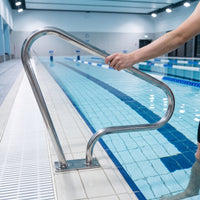Swimming Pool Handrail with Base Plate Stainless Steel Swimming Pool Handrail Floor-Mounted Hardware for Swimmers, Elderly