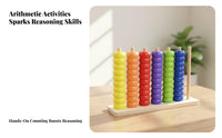 Rainbow Bead Abacus Textured Wooden Abacus Toy Hand-Eye Coordination