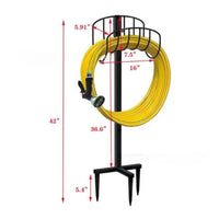 Garden Hose Stand Metal Freestanding Hose Rack Organizer Outdoor Heavy Duty for Gardeners, Yard, Patio