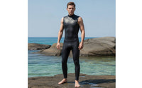 Sleeveless Wetsuit Glossy Front Zip Wetsuit Form Fitting Suit for Diving