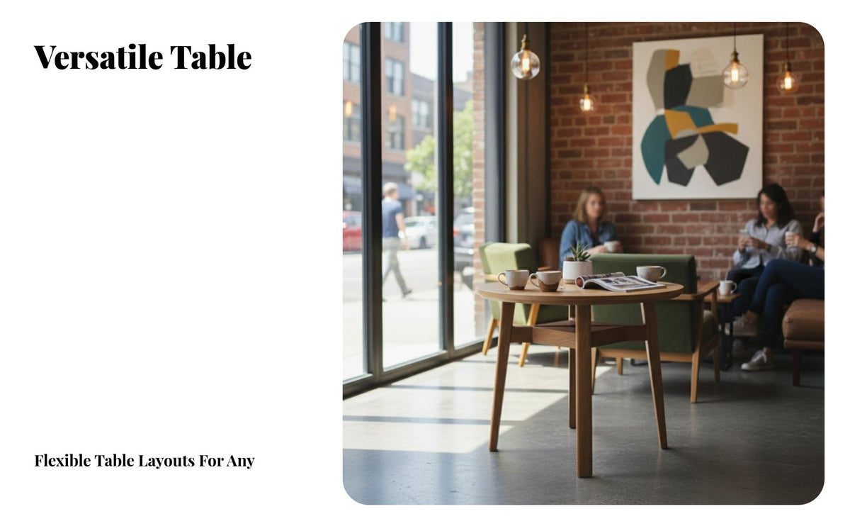 Minimalist Design Upholstered Bistro Set Modern aesthetic 5-Piece circular table and Chair Group adaptable Combinations Commercial Furnishing for Cafe Owners, Office Managers, Employees, Dessert Shop, Lounge Bar, Cafeteria, Reception Area