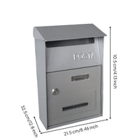 Wall-Mounted Mailbox Metal Mailbox with Lock and Key Postbox Upright Letterbox Rectangular for Homeowners, Outdoor, Villa