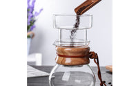 Cold Drip Coffee Pot Capacity Markings Gradual Extraction Coffee Maker Wooden Kitchen Drinkware