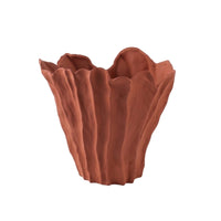 Vase with Irregular Edge Handcrafted Irregular Vase Matte Ceramic Flower Holder for Art Lovers, Entryway Table