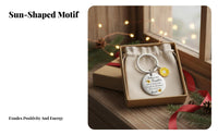Marigold Locket Keychain Sentimental Gift Stainless Steel Keychain with Ornament