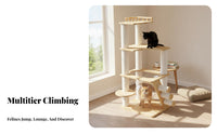 Transparent Lounge Pod Multi-Level Feline Tree with Space Capsule Sisal Scratching Posts Multi-Level Feline Climber Sturdy & Stable Pet Furniture Sturdy Construction for Apartment Dwellers, Living Room, Indoors, Home