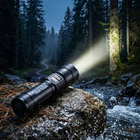 Type-Type-C Fast Charging Digital Display Flashlight Wide Reflector Zoomable Flashlight Bright Lighting Tool Portable