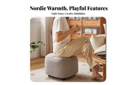 Multi-Functional Upholstered Pouf Soft Texture Footrest High-Density Foam Ottoman Lightweight for Homeowners, Adults, Students, Living Room, Entryway, Small Areas, Bedroom