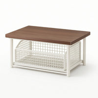 Countertop Organizer with Wire Basket Space Saving Storage Rack Heavy Duty Countertop Riser with Shelf for Office Breakroom