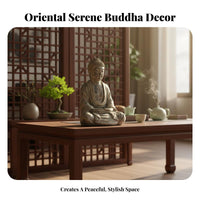 Aged Appearance Tathagata Buddha Statue Feng Shui Accent Chinese Design Buddha Ornament Serene Atmosphere Zen Decor for Meditation Practitioners, Mindful Movement Enthusiasts, Spiritual Seekers, Tea Room, Bedroom, Office