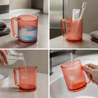Luxury Mouthwash Cup Set with Handle for Kids & Couples, Toothbrush & Toothpaste Storage