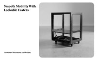 Heavy-Duty Construction 19-Inch Accessible Frame Rack With Locking Casters Accessible Frame Equipment Rack Good Ventilation Mobile Equipment Cabinet High Load Capacity for Musicians, IT Technicians, Home Workspace Users, Stage