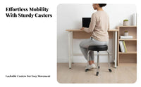 With casters Armless Caster Chair Multi-Purpose Armless Rolling Chair 360-Degree rotate Indoor Seating Lowsupport for Students, Office Workers, Adults, Dormitory, Study Room, Bedroom, Small Spaces