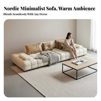 sectional Sectional Sofa Genuine Leather Living Room Furniture Configurable Design Couch for Homeowners, Apartment Dwellers, Large House, Lounge Area