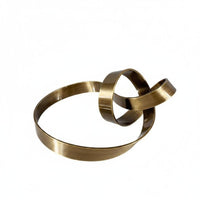 Brass Ribbon Sculpture Abstract Ribbon Statue Handcrafted Brass Abstract Ornament for Hotel Reception