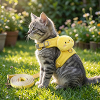 Cat Harness and Leash Set with Chest Strap, Polyester Walking Gear, Adjustable Set for Outdoor Pet Use