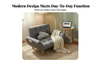 Foldable Adjustable Sleeper Loveseat Small Space Friendly Adjustable Floor Loveseat 3-in-1 Multifunctional Design Convertible Couch Easy Assembly for Apartment Dwellers, Students, Young Adults, Living Room, Bedroom, Office