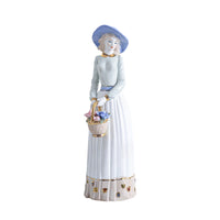 European-Style Ceramic Figurine Glazed Female Figurine Glossy Ceramic Statue Painted for Collectors