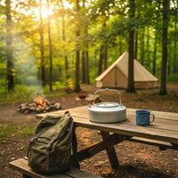 Pure Titanium Kettle Folding Handle Titanium Water Kettle Portable Boiling Pot for Campers, Hikers, Camping, Backpacking
