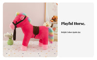 Soft Horse Toy Great Gift Standing Horse Soft Ie Horse Soft Toy PP Cotton Filling Stuffed Horse Doll Pretend Play for Home Decor