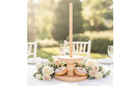 Donut Display Wooden Donut Stand Round Pastry Holder for Party Hosts, Parties