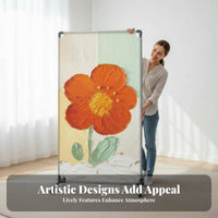 Floral Print separater Oil Painting and aesthetic Multi-Panel Folding separater Foldable Design Room Partition for Renters, Students, Bedroom, School, Restaurant