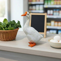 Authentic Feathers Realistic Goose Figurine Handmade Feathered Goose Model House Decoration for Photographers