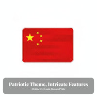 Scratch Cover Five-Star Red Flag Car Badge Strong Chinese Flag Car Sticker Waterproof for Patriots, Truck Owners, Night Driving