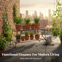 Tiered Plant Stand Floor-Standing Multi-Tier Pot Rack Modern aesthetic for Gardeners