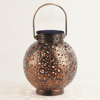 Solar Handheld Lantern Decorative Hanging Lantern Metal Lighting Cordless for Garden