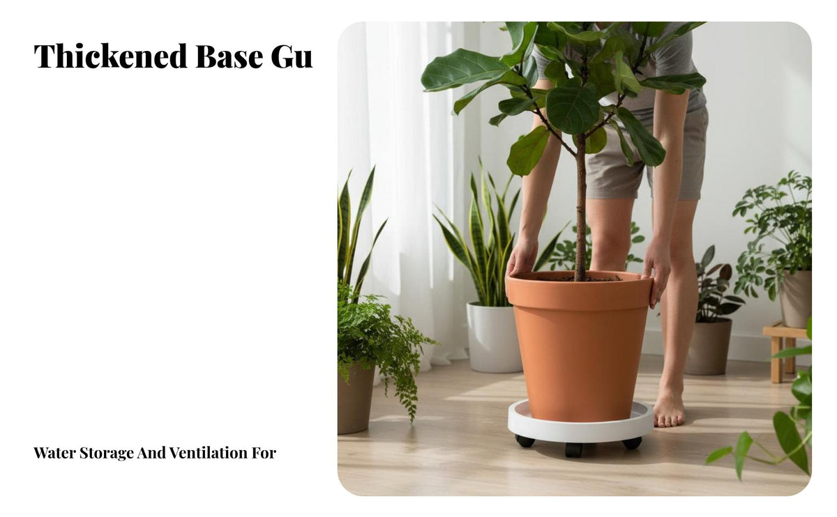 Plant Pot Base with Wheels Water Reservoir Wheeled Plant Saucer Sturdy Wheeled Planter Saucer for Gardeners, Homeowners, Indoor, Outdoor, Living Room