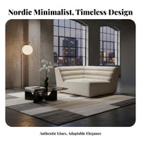 Wabi-Sabi aesthetic Deep Seat configurable Sofa Minimalist Aesthetic Lowsilhouette configurable Lounger Easy Assembly Living Room Furniture for Apartment Dwellers, Design aficionados, Interior Designers, Lounge Area, Studio, Movie evenings