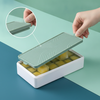 Large Capacity Silicone Ice Cube Tray with Lid for Home Freezing and Ice Making