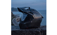 Lightweight Carbon Fiber Helmet | Aerodynamic, Helmet with Peak Visor, for Motorcycling